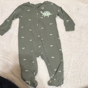 Carter's Olive Turtle Print Footie